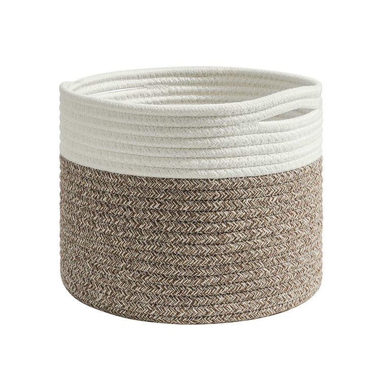 Keep Your Home Organized Round Foldable Cotton Rope Storage Basket for Various Items