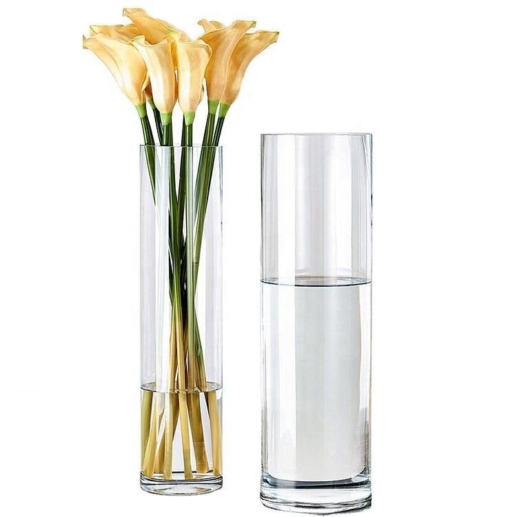 Clear Glass Cylinder Vases Minimalist Design Style Perfect for Wedding Centerpieces