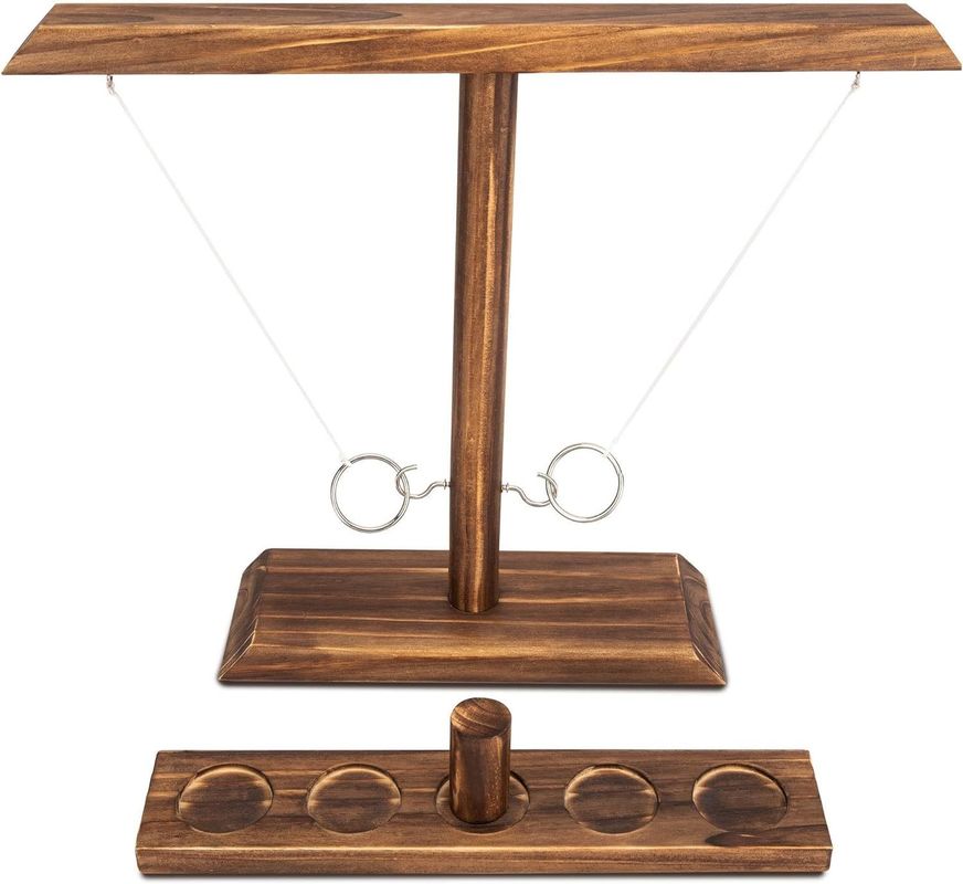 Developmental Game Solid Wooden Ring Hook Toss Game for Bar Age Range 8 to 13 Years