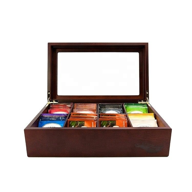 Customized Logo Acceptable Painted Eco-friendly Vintage Chest Wooden Box Packaging Tea