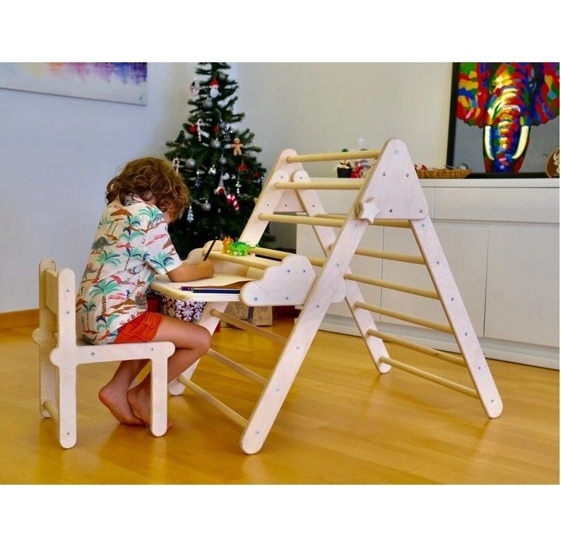 Customized Indoor Fitness Wooden Climbing Triangle Set for Kids Montessori Playground