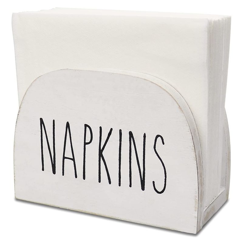 Custom Burned Napkin Holder for Kitchen Countertops 15x11x7.6cm All-Season Solid Wood