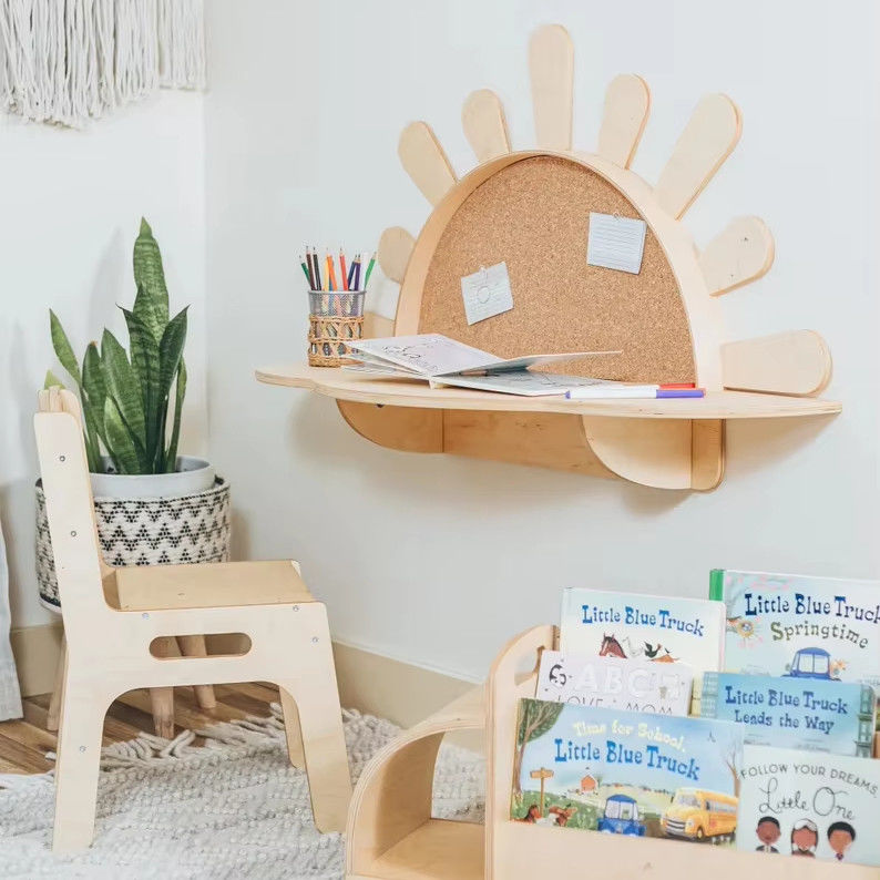 Eco-friendly Sunshine Wall-Mounted Activity Table and Chair Set for Toddler Furniture