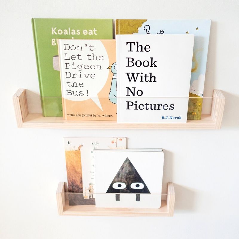 Save Space and Add Style to Your Kids' Nursery with Acrylic Floating Bookshelf Wall