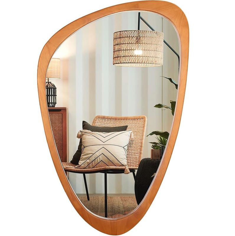 Beautiful Home Decor Free Sample Charge for Asymmetrical Mirror Wood Irregular Mirror