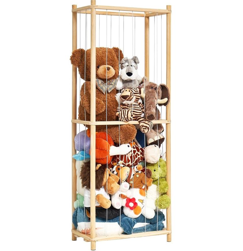 Living Room Wooden Stuffed Animal Cage Extra Large Toy Cage for Kids Nursery Play Room Storage