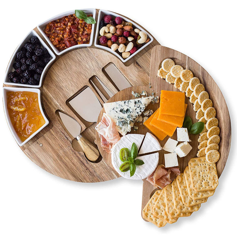 Upgrade Your Cheese Platter with This 13 inch Meat/Cheese Cutting Board and Knife Set