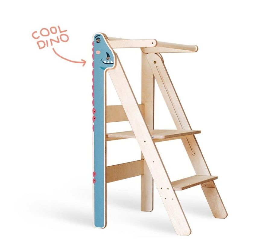 Foldable Learning Step Stool Common Size or Custom Montessori Furniture Helper Tower