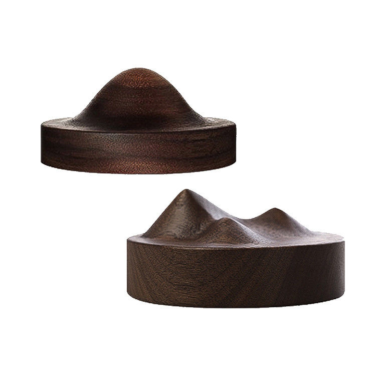 3D Carving Black Walnut Beech Wooden Cup Mat Coaster for Modern Style Creative Design