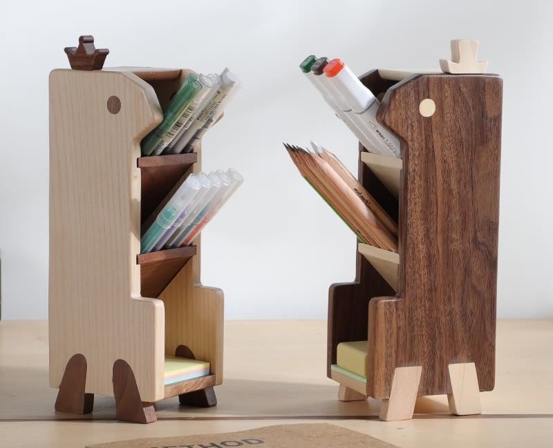 Custom Wood Multi-Layer Desk Pen Pencil Stand for Office and Study Organization