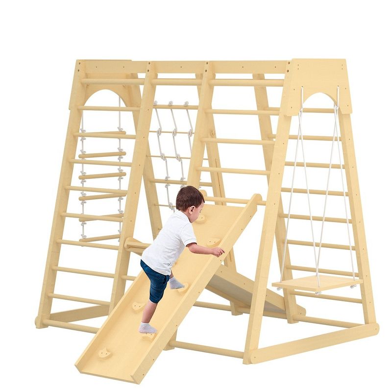 Toddlers Wooden Climbing Toys for Indoor Playground and Play Printing Laser Engrave