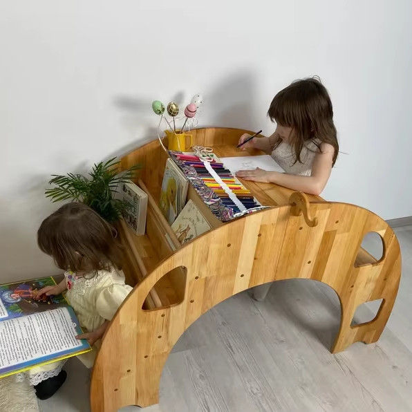 Christmas Gifts Eco-friendly Montessori Books Shelf for 202406 Kids Wooden Table Chair