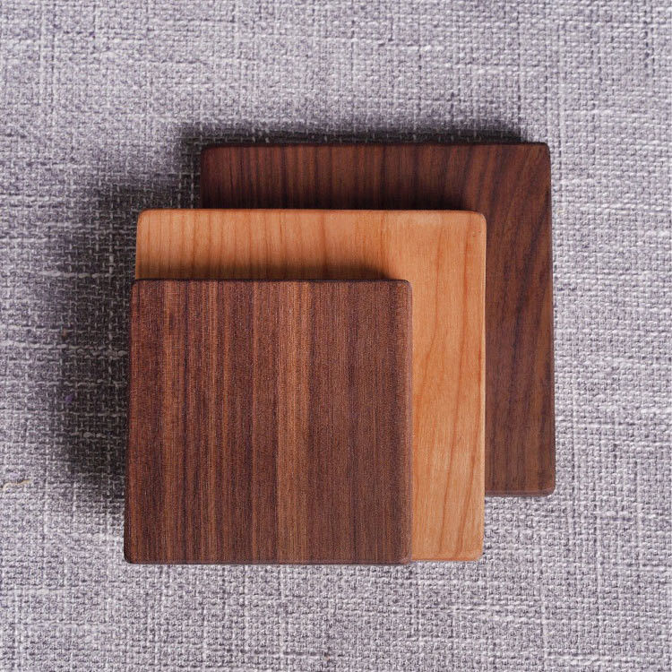 Custom Square Walnut Blank Wooden Coaster for High Grade Snack and Tea Tray