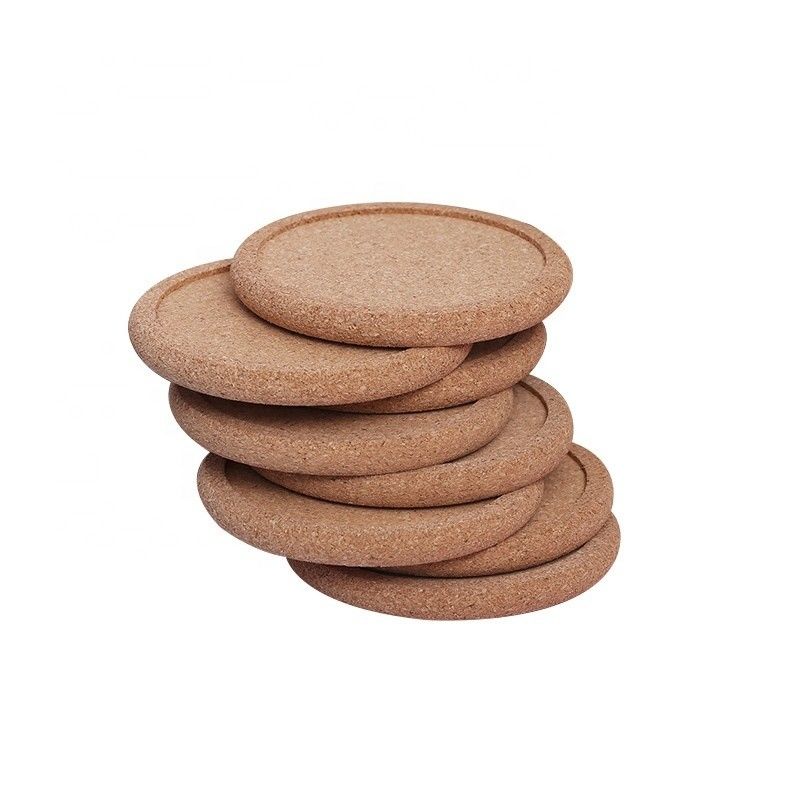 Table Decoration Accessories Must-Have Eco-Friendly Wood Cup Mat Custom Cork Coasters