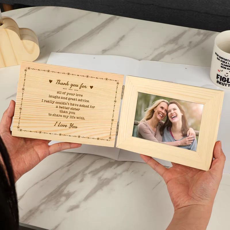 Colours Print Method Custom Solid Wooden Photo Frame for Simple Style Tabletop Display