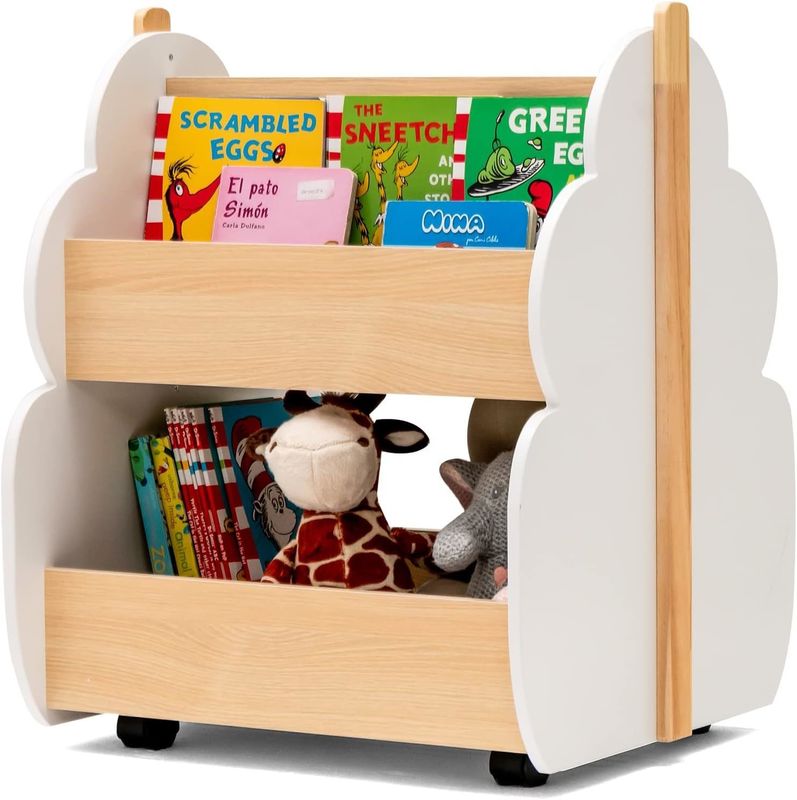 Children Bookcase Wooden Book Rack for Toddler Book Storage on Living Room Furniture