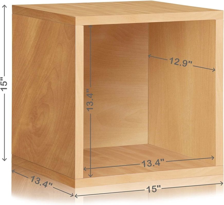 Basics Vintage Vinyl Record Storage Block Cube Organizer Shelf Single-Tier Space Saver
