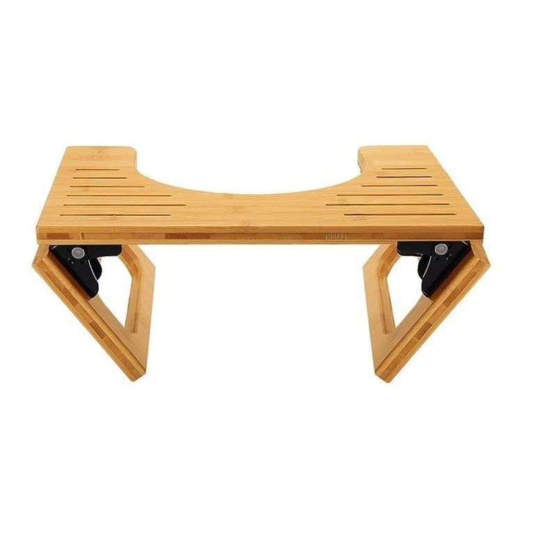 Stocked Design Natural Color Custom Collapsible Poop Stool 7 Inches Bamboo Toilet Stool