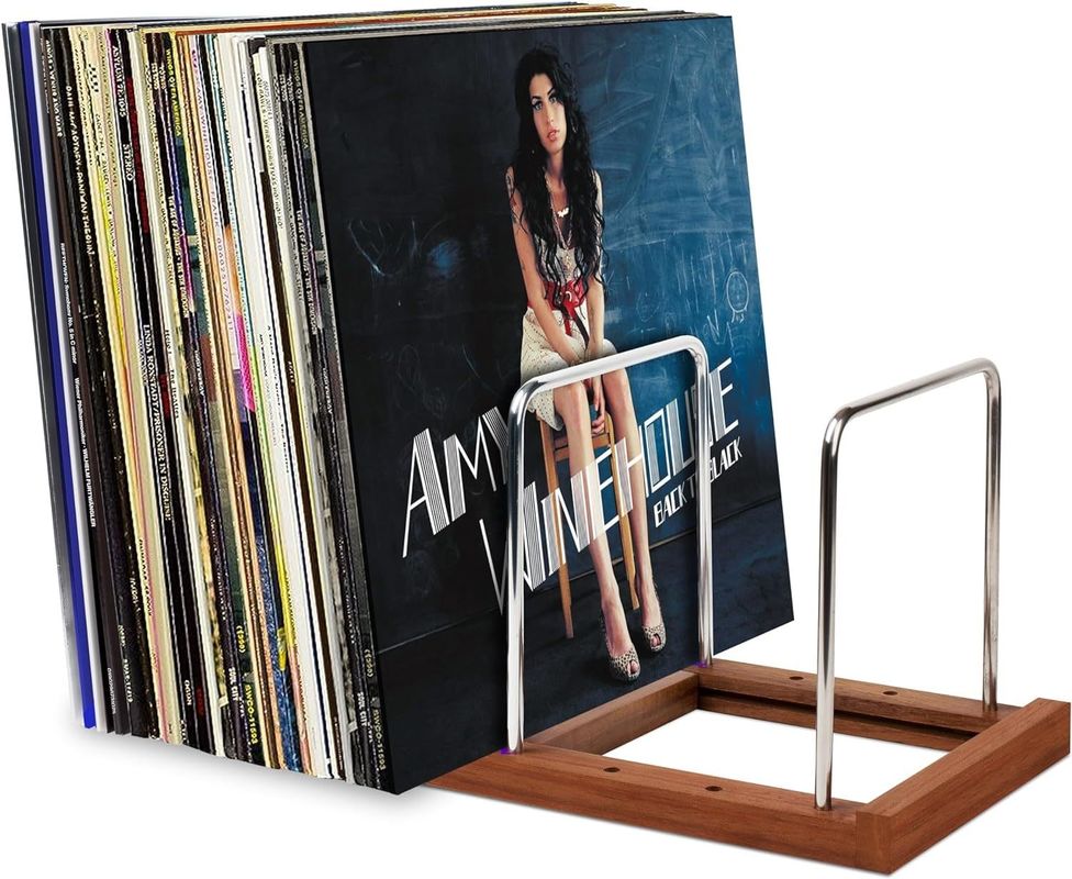 Wooden Extendable Vinyl Record Organizer Rack Stand Holder for Standing Type Storage