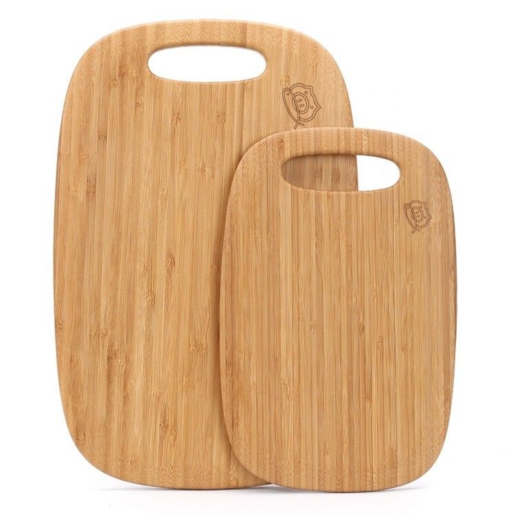 Small Organic Bamboo Cheese Vegetables Cutting Board Trays 2 Piece Set for Kitchen