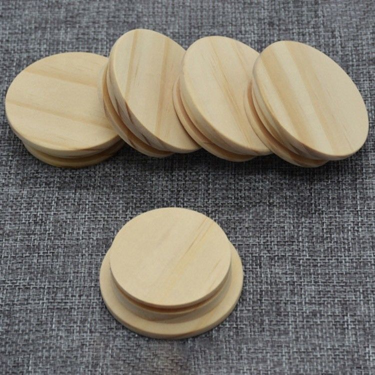 Easy Open End Wooden Round Jar with Lids Color and Customized Logo