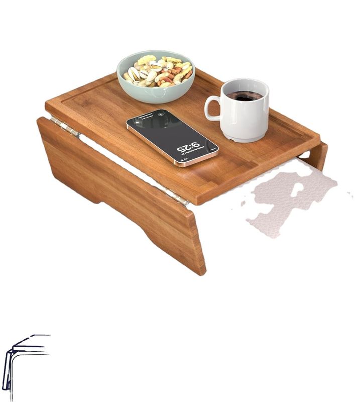 Double Tier Armrest Tray for Couch Sofa Chair Keep Your Items Within Arm's Reach