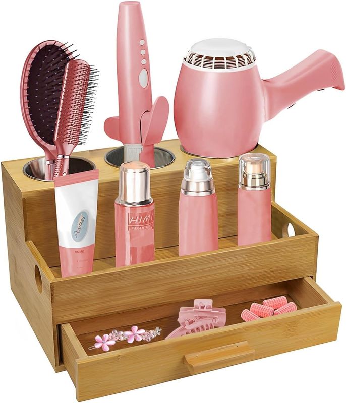 Maximize Your Counter Space with this Bathroom Acrylic Hair Styling Product Organizer