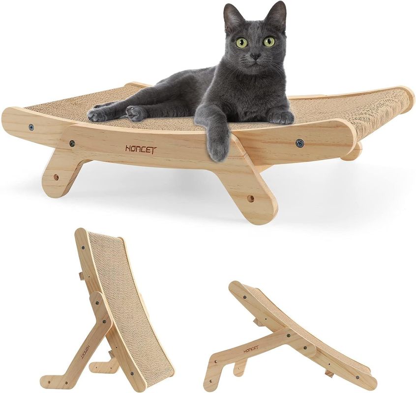 Indoor Cats' Favorite 5-in-1 Cat Scratchers with Solid Wood Frame and Customized Logo