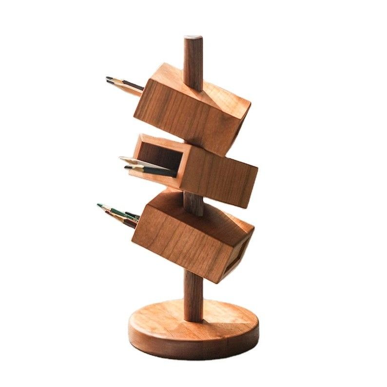 Octagonal Desk Organizer NBeech Wood Black Walnut for and Versatile Desk Organization