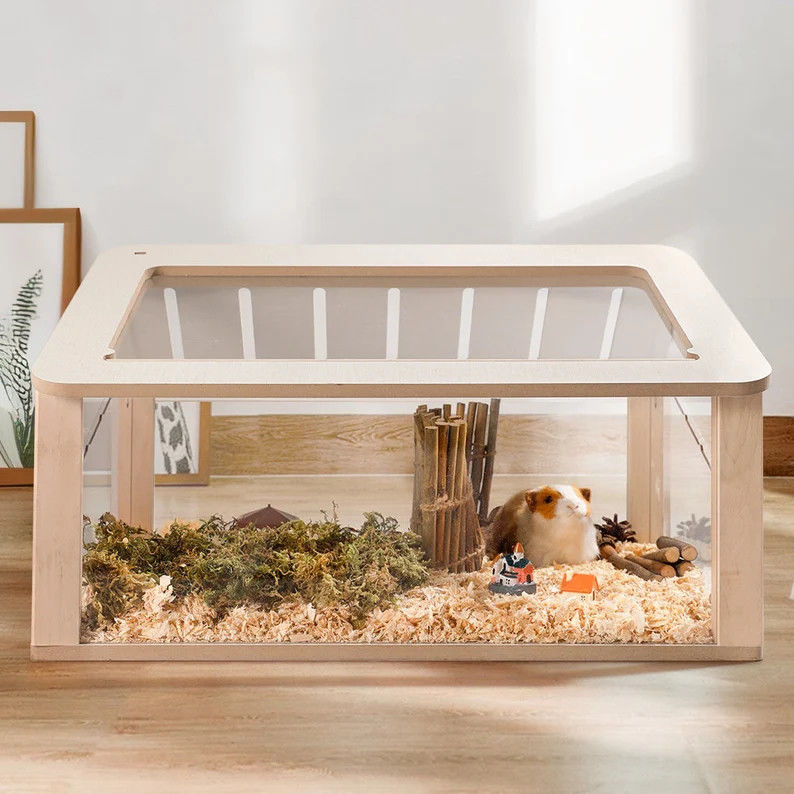 Watchbox Custom Hamster Hideout Wood Pet Furniture Playhouse Solid Pattern for Small Pets