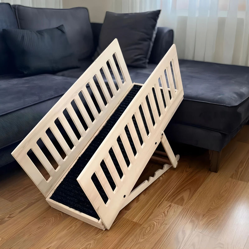 Wooden Ramp for Aging Dogs Item Type Beds Sofas Adjustable Height Nonslip Carpet Wood