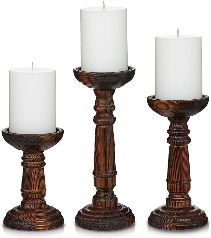 Home Decoration Handmade Wooden Candle Stand Set for Wedding Party Handcrafted Design