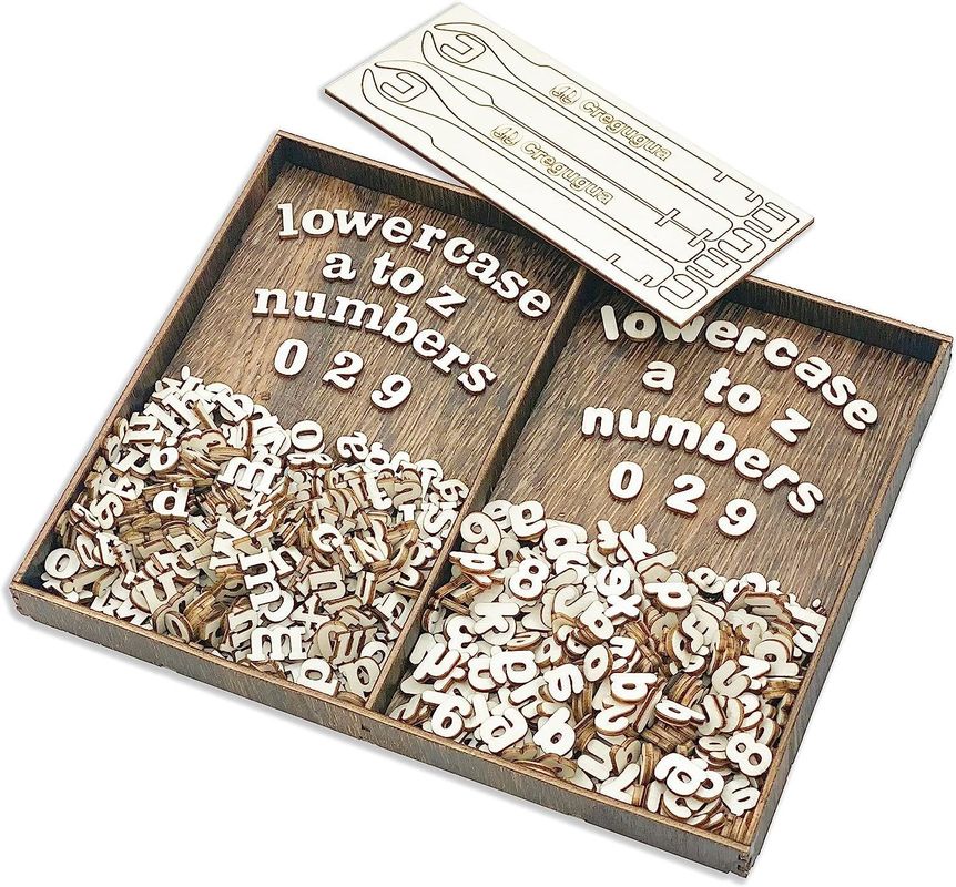 Two Fonts Tiny Wooden Letters for Scrapbooking Crafts Decoration Carving Type Engraving