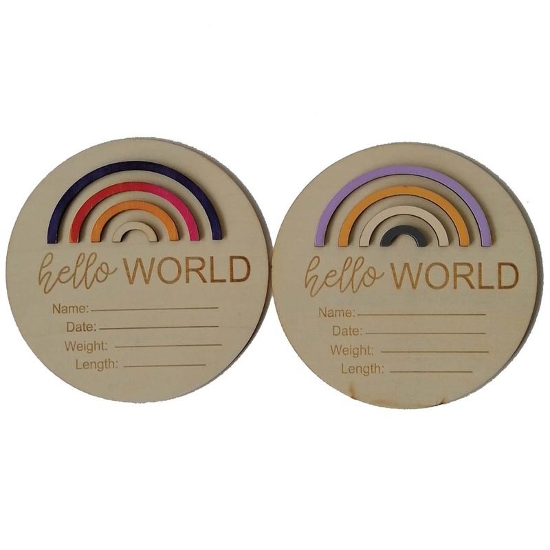 Create a Memorable Nursery with These Wooden 3D Rainbow Milestone Cards from Europe