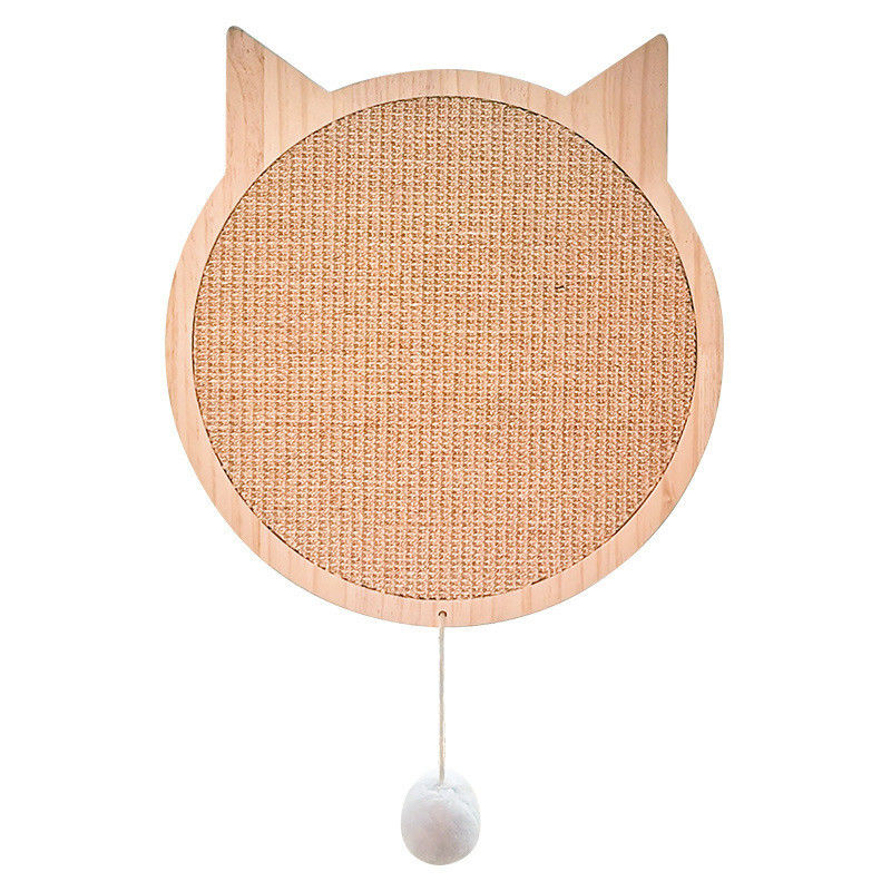 Wooden Cat Scratching Post House and Sisal Fabric Paw Mat for Your Cat's Entertainment