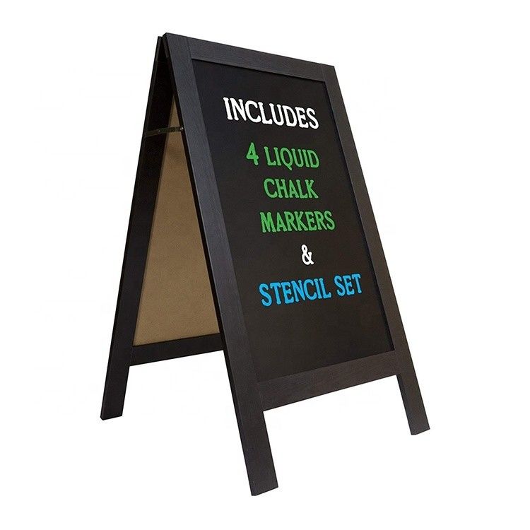 Wind Resistant Solid Wood Chalk Board Stand Made of Pine Wood with Customized Logo
