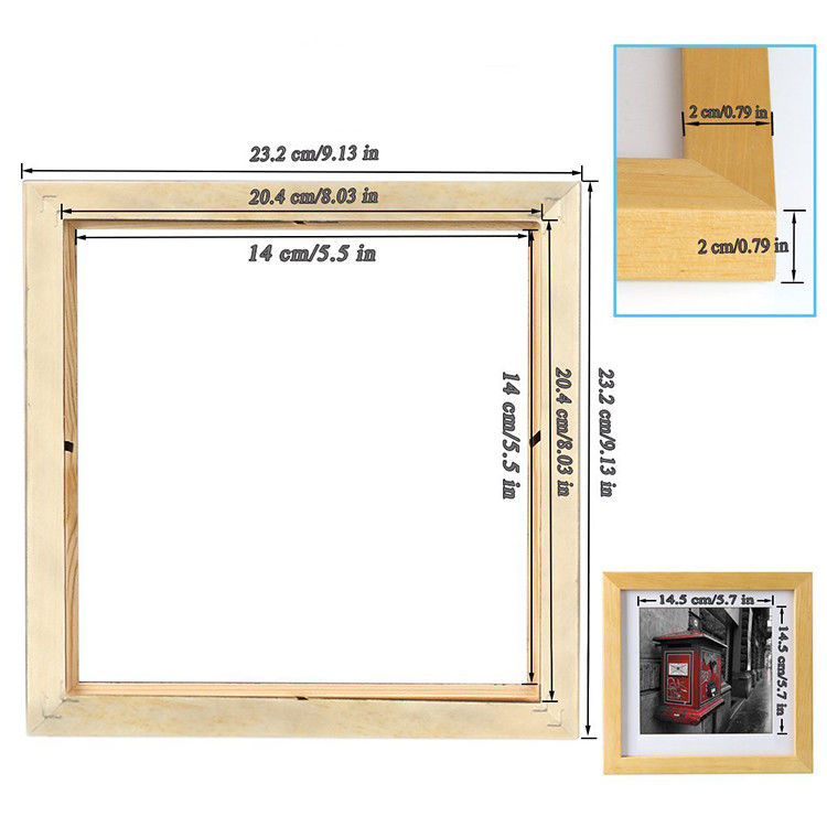 Plain Color Wooden Picture Frame Unfinished Pine for Custom Color Photo Frame