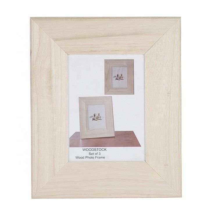 Unfinished Wooden Photo Frame Natural Wood Picture Frames for Home Decoration