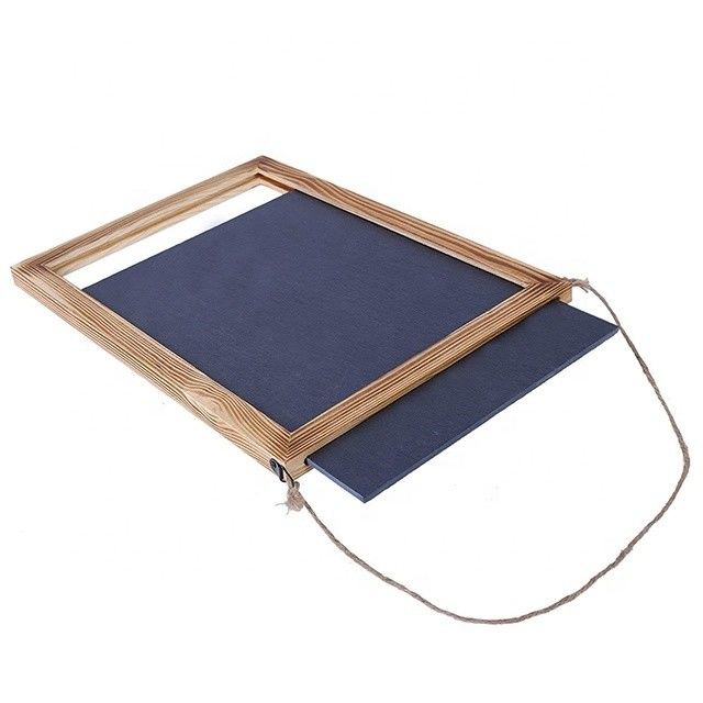Modern Style Chalk Blackboard Hanging Menu Wooden Plain Color Pine Wood for Coffee Shops